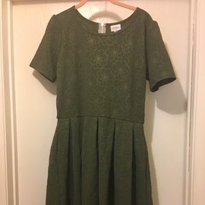 Lularoe xl Amelia olive green zipper back